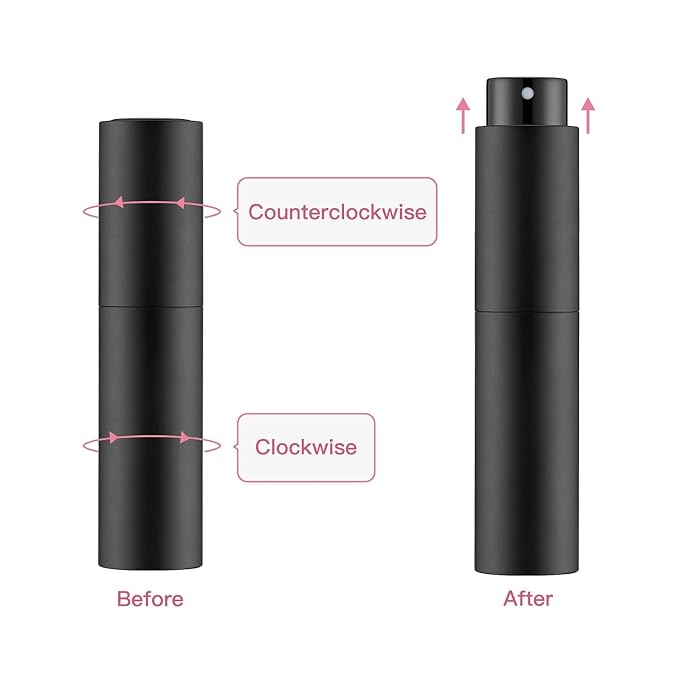 Tekson 10ml Travel Perfume Atomizer Refillable, Mini Cologne Spray Bottle Empty, Small Coffee Spray Bottle (Purple)