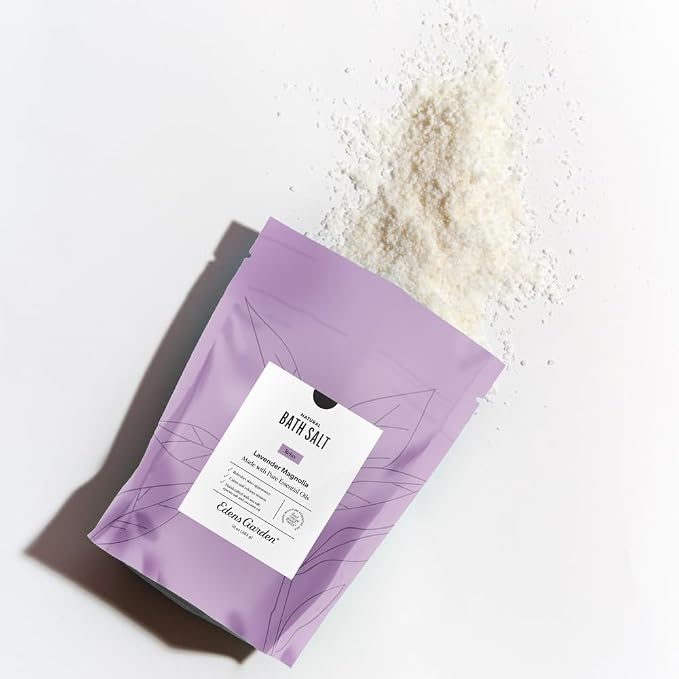 Edens Garden Relaxing Bath Salt Soak – Lavender Magnolia Blend with Pure Essential Oils, Epsom, Dead Sea Salt & Magnesium – for Body Nourishing, Stress Relief & Spa Gifts for Women, 10 oz (283 g)