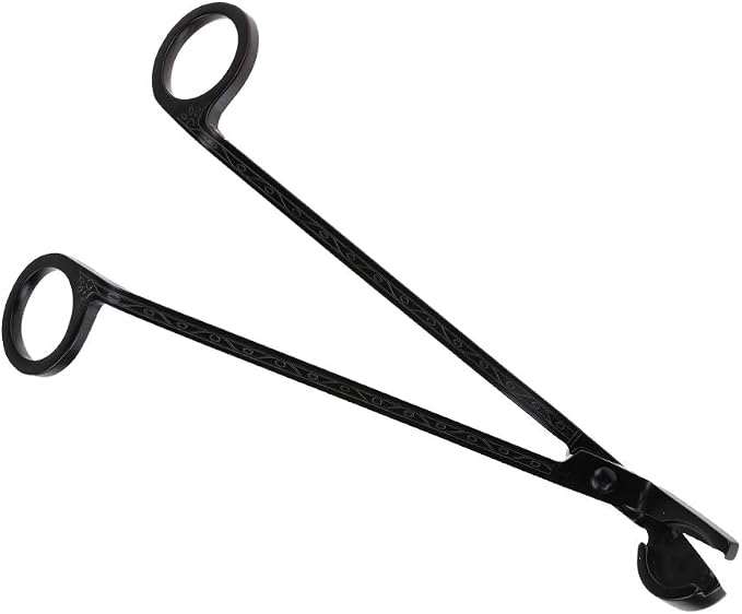 Changor Stainless Steel Candle Heart Clamp/Holder Wick Trimmer Scissors Tool for Home Use, Durable and RustResistant Candle Wick Scissors for Daily Life, 1 Piece, 6.9 * 2.3in, Black (Black)