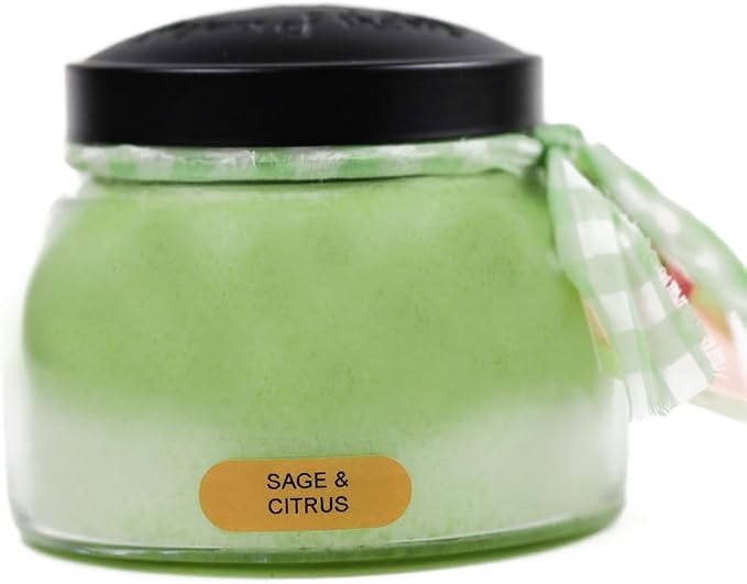 A Cheerful Giver - Sage & Citrus Mama Scented Glass Jar Candle (22oz) with Lid & True to Life Fragrance Made in USA