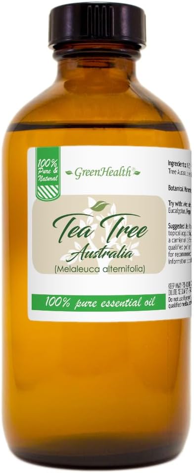 Tea Tree (Australia) Essential Oil - 8 fl oz (100% Pure & Uncut) Amber Glass Bottle w/Cap - GreenHealth