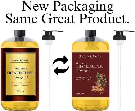 Essentially KateS Frankincense Oil Massage Oil – Body Oil for Sore Muscles, Back, Neck & Shoulders with Frankincense, Lavender & Sweet Orange, 8 fl oz