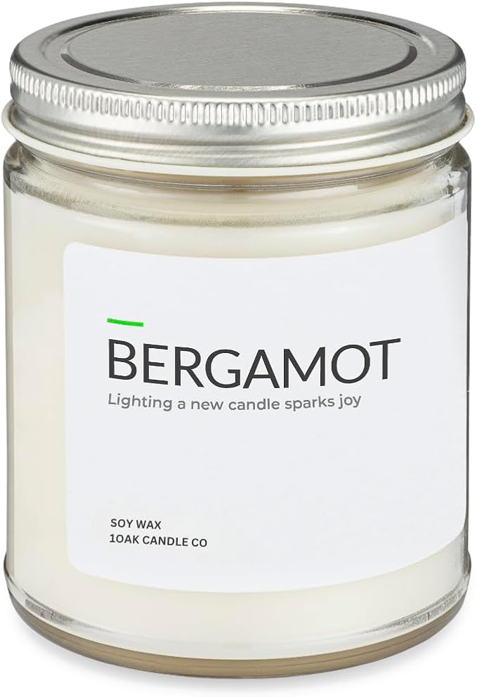 1OAK Bergamot Candle - Soy Candles for Home Scented - Long Burning Premium - Hand-Poured (7oz.)