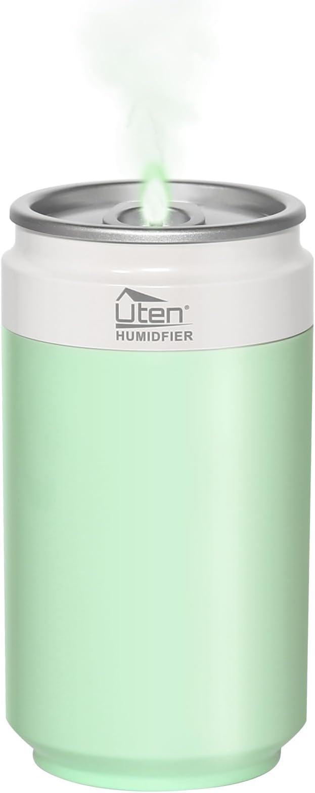 Humidifiers, Humidifier for Bedroom, Can Air Humidifier, Humidifiers for Home and Plants, USB Powered And Battery Powered Portable for Home Office Car Outdoor, 2 Mist Modes, Night Light, Auto-Off