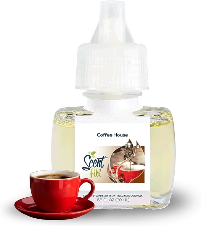 Scent Fill Coffee House Plug in Air Freshener, Scented Oil Refills, 2 Refills + Diffuser