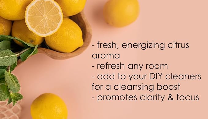 GreenHealth Lemon Essential Oil 8 fl oz (237 ml) – 100% Pure – Aluminum Bottle w/Plug Cap – Fresh Citrus Aroma for Diffusers, Candle & Soap Making, DIY Crafts (Pack of 2)