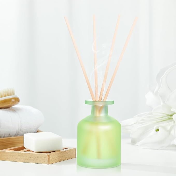 Reed Diffuser - Jasmine Lily 3.38oz (100ml) 1 Pack Essential Oil Reed Diffuser Set with 8 Sticks, Long Lasting Fragrance for Home, Bathroom, Bedroom, Room, Decor