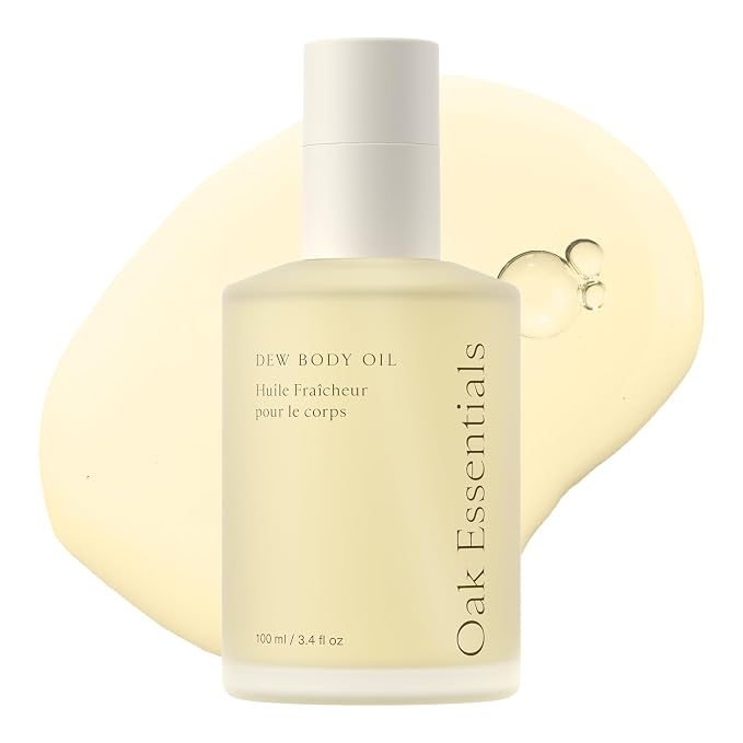 Oak Essentials Dew Body Oil, Hydrating Dry Body Oil for Women, Fast-Absorbing, Non-Greasy Finish, Ideal for Dry Skin, 3.4 Fl OZ
