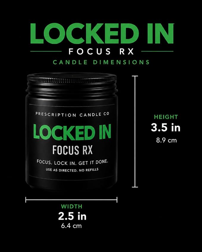 Wellness Candles – Focus & Sleep Soy Wax Candle Collection – Aromatherapy Home Fragrance (Locked in)