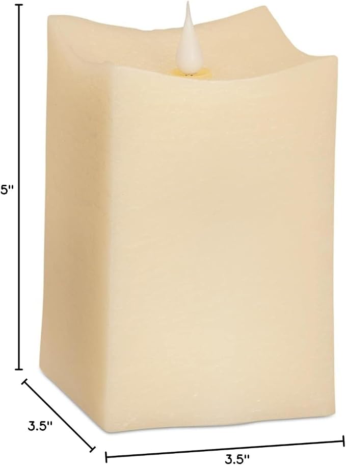 Melrose Simplux Squared Candle w/Moving Flame
