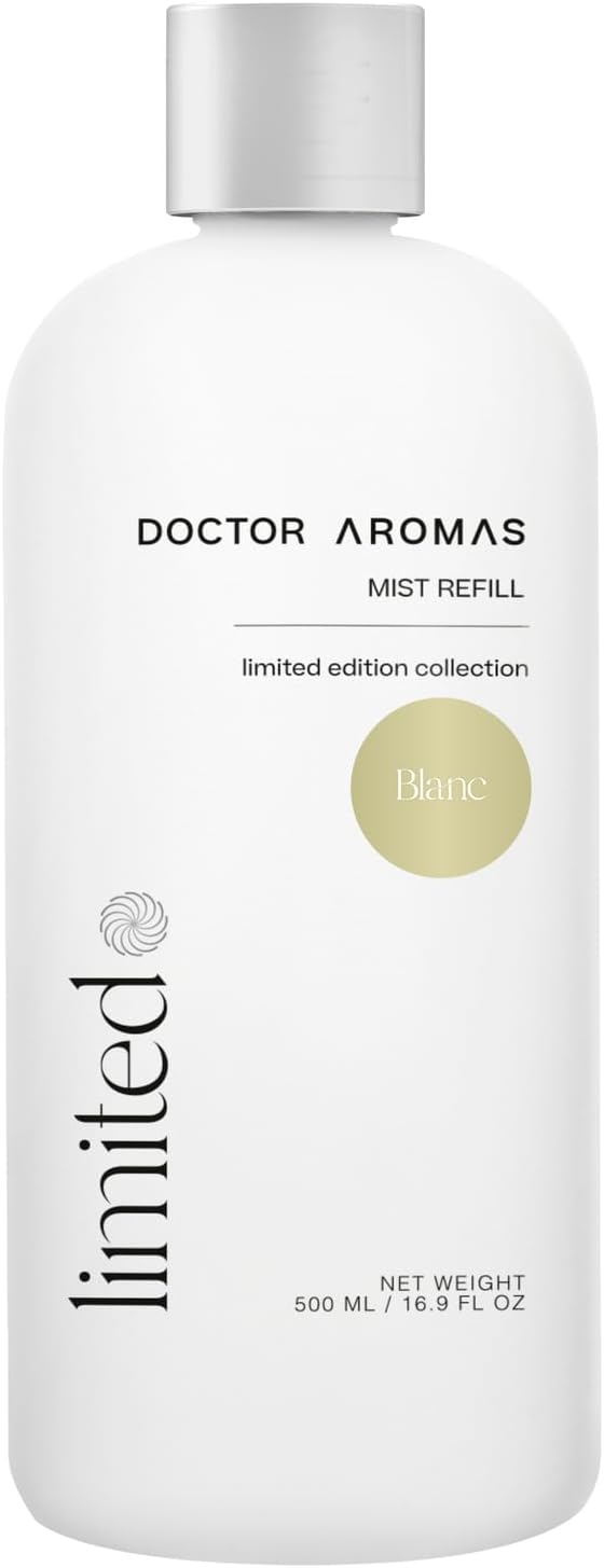 Doctor Aromas Mist Refill for Essential Oil Cold Air Diffusers – Fresh Premium Aroma, Fragrances or Scent for Home, Rooms, Office, and Bathroom 16.9 Fl Oz (500 ml), Blanc