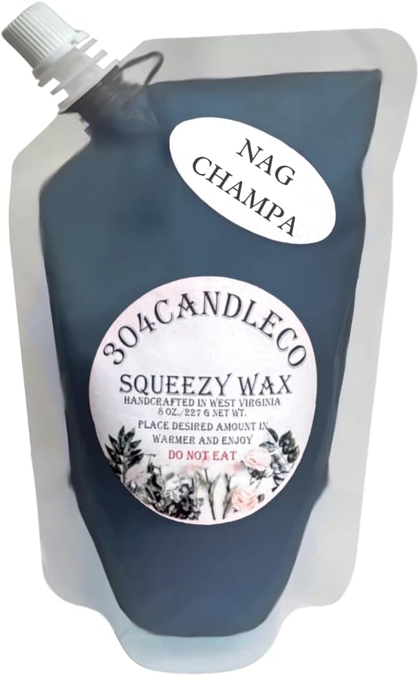 304CandleCo Large Squeeze Soy Wax Melt - 50 SCENTS! - Highly Fragrant & Hand-Crafted - Easy Mix & Match - American Made - Perfect for Wax Warmers (3oz, Nag Champa)