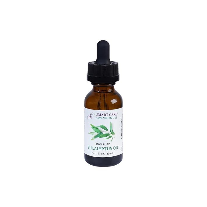 100% Pure Eucalyptus Essential Oil 1 oz (30ml) Undiluted Eucalyptus Globulus Oil for Hair Care Scalp Massage Dry Skin Moisturizer & Aromatherapy UV Protected Glass Bottle with Dropper