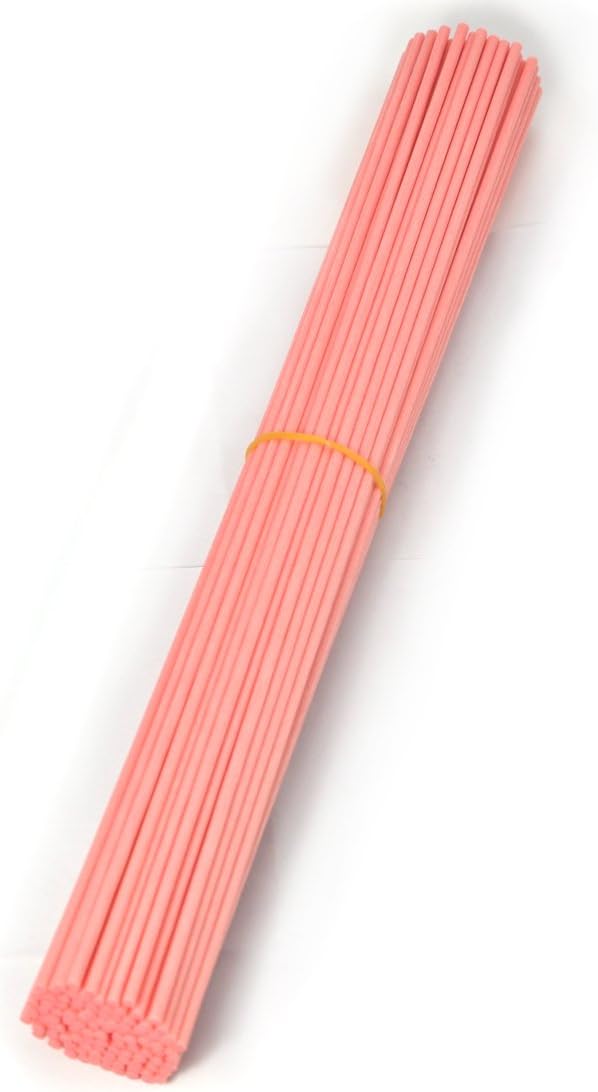 100 Pieces Fiber Reed Diffuser Replacement Refill Sticks (12" x 3mm, Pink)
