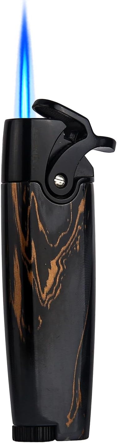 HONEST Butane Torch Lighters Pocket Lighter Adjustable and Refillable Gas Lighter for Candle Kitchen Fireplace Fireworks Without Gas (Black Marble)