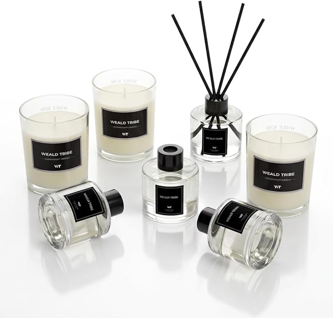 Reed Diffuser Set of 3 for Bathroom Air Fresheners, Oil Defusers Sticks | Cashmere & Vanilla,Lemon,Eucalyptus & Mint Scent(1.7 fl oz Each Pack) Home Fragrance with 12 Sticks | House Shelf Decor