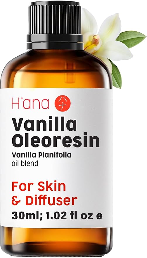 H'ana Vanilla Oil - 1.02 Fl Oz Vanilla Essential Oil for Hair, Skin, Diffuser, Aromatherapy & DIY
