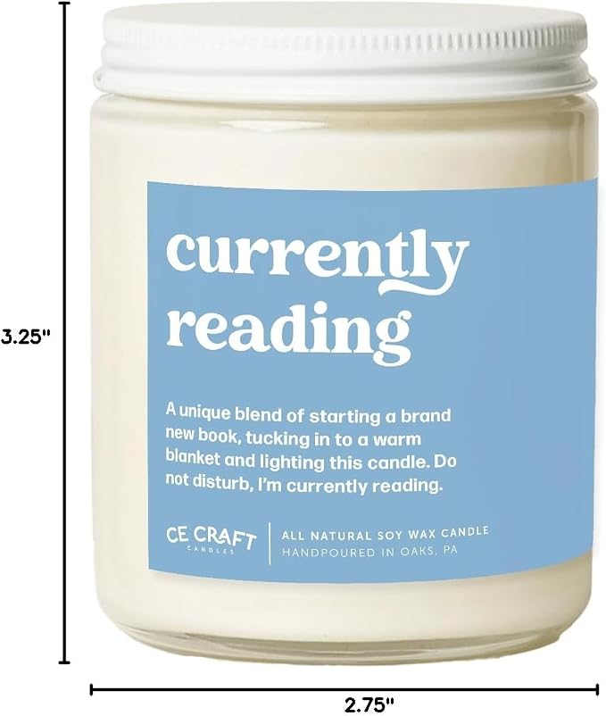 CE Craft Book Themed Scented Candle - Gift for Her, Library Book Candle, Book Lover Gift, Reading Candle, Bookstore Book Lover Reader Bookish Scents for Bibliophiles (Currently Reading)