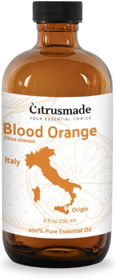 Blood Orange Essential Oil - Direct from Citrusmade in Sicily - Pure Essential Oil for Diffusers and Aromatherapy - Natural Citrus Scent | 100% Pure Therapeutic Grade - 8oz