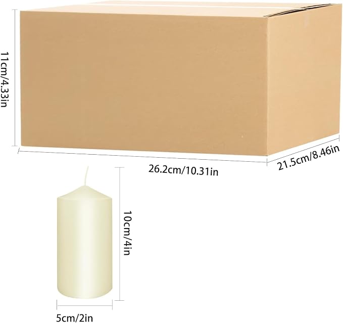 YOROXRG 2"x4" High Ivory Pillar Candles, Set of 20 Unscented. Bulk Buy. Ideal for Halloween, Wedding, Emergency Lanterns, Household, Wedding and Home Décor Candlesticks