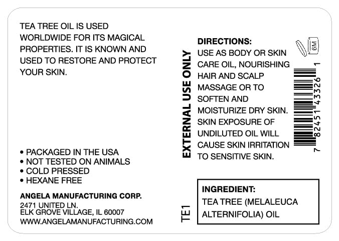 100% Pure Tea Tree Essential Oil for Hair, Scalp, and Skin Care Cold Pressed Undiluted & Hexane Free Melaleuca Oil Premium Glass Bottle with Dropper, 1 fl oz (30ml)