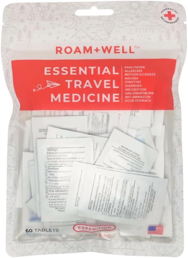 Essential Travel Medicine Kit, OTC Travel Medication, TSA Approved (Expedition | 60 Tablets)