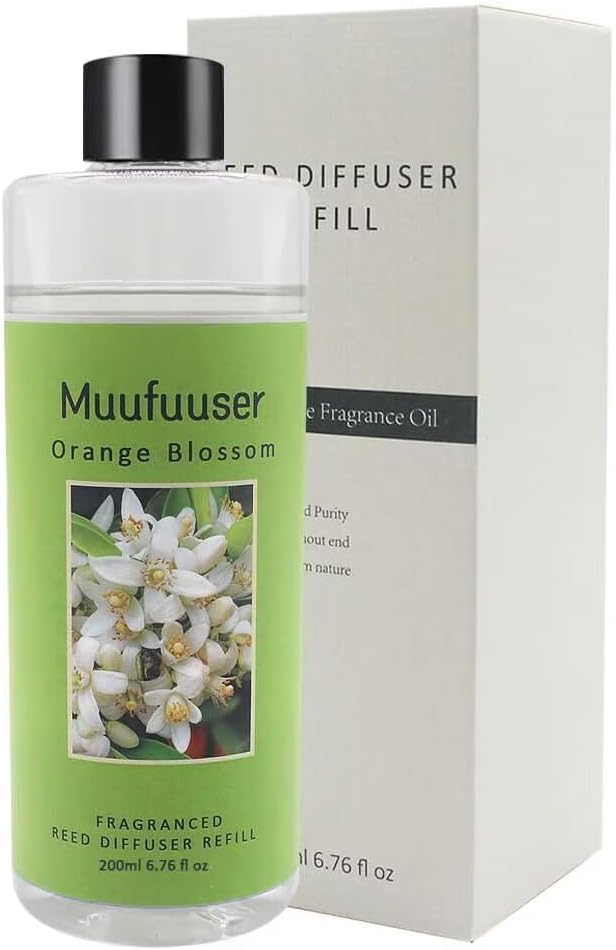 Reed Diffuser Refill, 200ml Scented Oil Refill for Home Fragrance, Long-Lasting Aromatherapy Oils for Reed Diffuser Sticks, Clean Formula with Premium Fragrance Oils, 6.8 Fl Oz (24 Scents