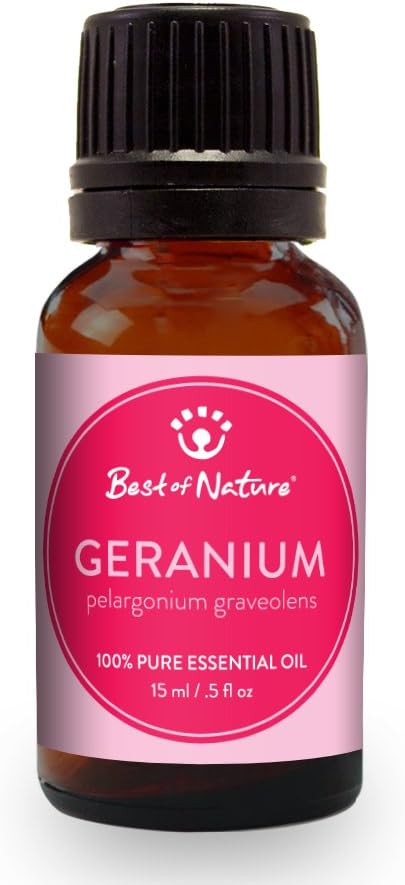 Geranium Essential Oil for Diffuser Aromatherapy – Best of Nature 100% Pure Undiluted Oils for DIY, Home Fragrance, and Topical Use