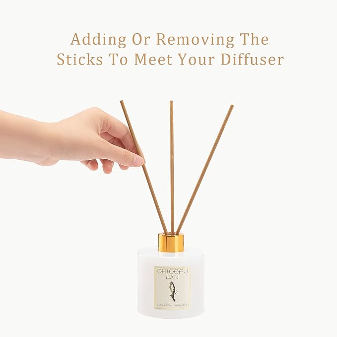 Sandalwood Reed Diffuser,6.7 oz Natural Essential Scented Oil with Diffuser Sticks, Best for Bathroom Decor, Living Room Decor, Home & Office Decor, Aromatherapy Diffuser Oil Gift Set