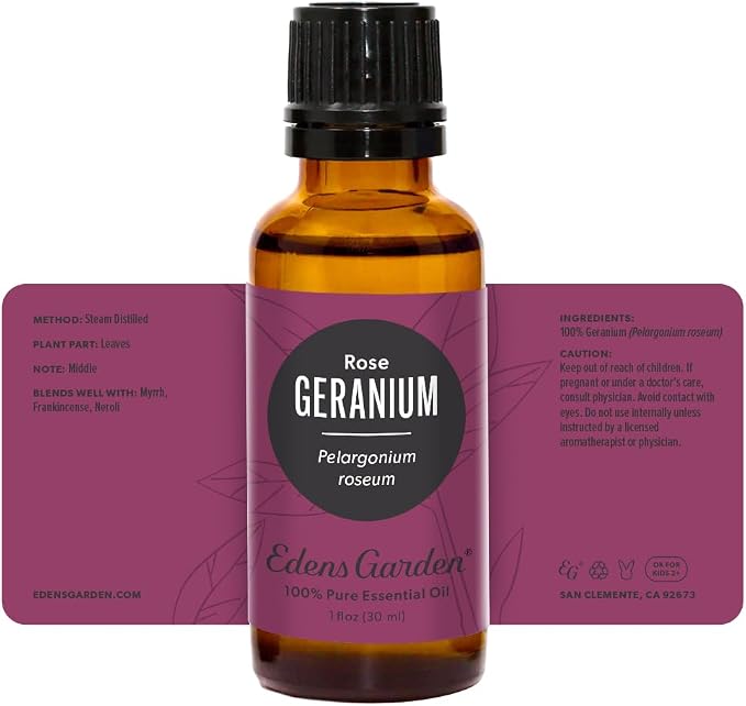 Edens Garden Geranium- Rose Essential Oil- 100% Pure Premium Grade, Undiluted, Natural, Therapeutic, Aromatherapy, The Best for Diffuser, Face, Candle, Hair 30 ml (1 fl oz)