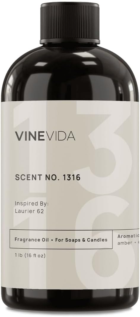 VINEVIDA Scent NO. 1316 Fragrance Oil - 16oz (1lb) - Inspired by: Laurier 62 Fragrance Oil for Candle Making - Made in USA Candle Scents Scents for Soap Making