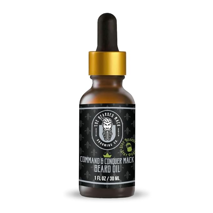 The Bearded Mack – Command & Conquer Beard Oil | Key Lime, Rosemary & Cedarwood Cologne Scent | Softens, Hydrates & Controls Beard | Non-Greasy Daily Beard Conditioner for Men | 1oz
