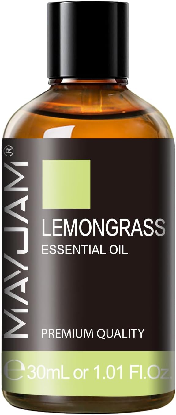 Lemongrass Essential Oil 30ML/1.01FL.OZ, MAYJAM Premium Lemongrass Oil Essential Oils with Glass Dropper, Great for Aromatherapy Diffuser and Candle Soap Making