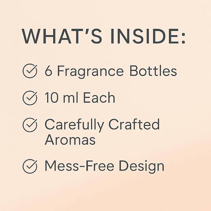 Car Air Freshener Refill Liquid Set of 6 x 10 ML - Smart Car Air Freshener Refill - Car Fragrance Refill - Car Diffuser Refill (Emotional Fragrance Collection)