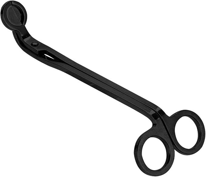 Candle Wick Trimmer,4 Colors Plating Design Heart Stainless Steel Wick Cutter Scissors Tool for Candle Making Supplies Accessories Remove (Black)
