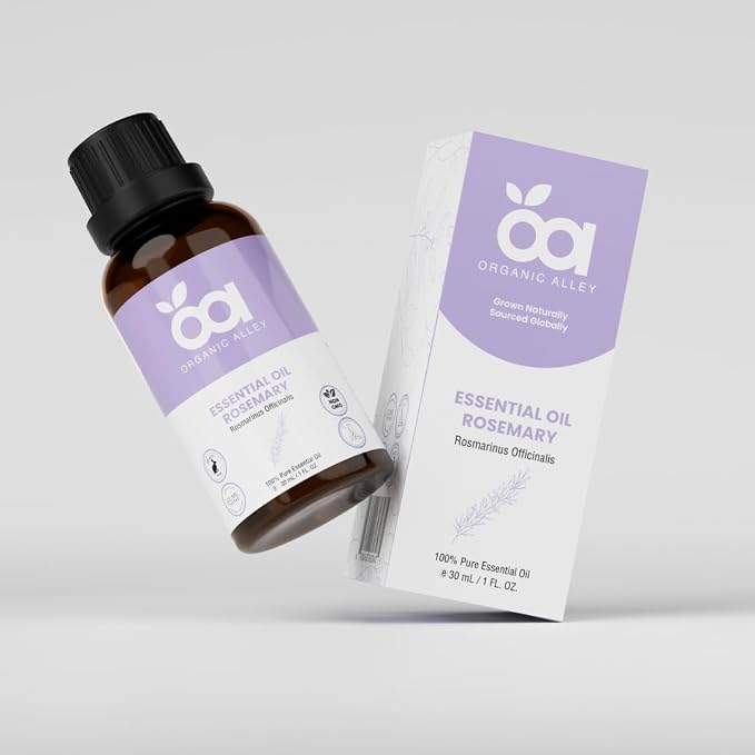 Rosemary Essential Oil by Organic Alley | 100% Pure Rosmarinus Officinalis Oil, Therapeutic Grade | Aromatherapy Essential Oil for Clarity & Focus (1 Fl Oz)