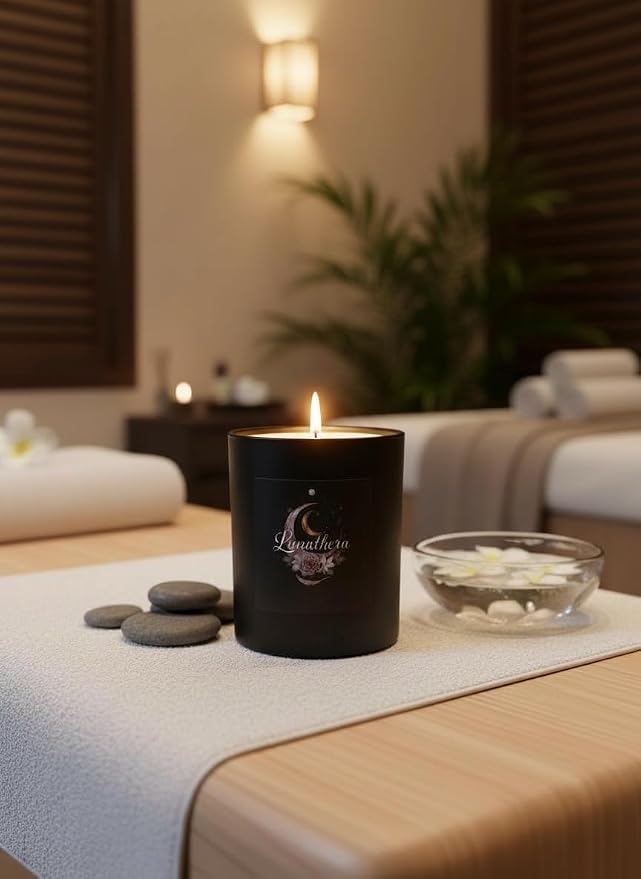 Lavender & Sandalwood Aromatherapy Soy Wax Candle for Energetic Shifts, Reflection & Restorative Healing Journeys | 10 oz Scented Candle - Lunathera Ritual Candle By Wick & Whisper