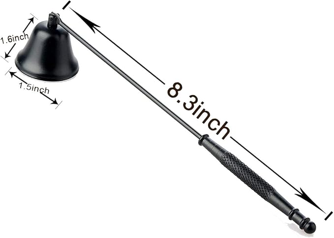 Candle Snuffer, Stainless Steel Wick Flame Extinguisher Elegant Candle Accessory for Candle Lovers - Black