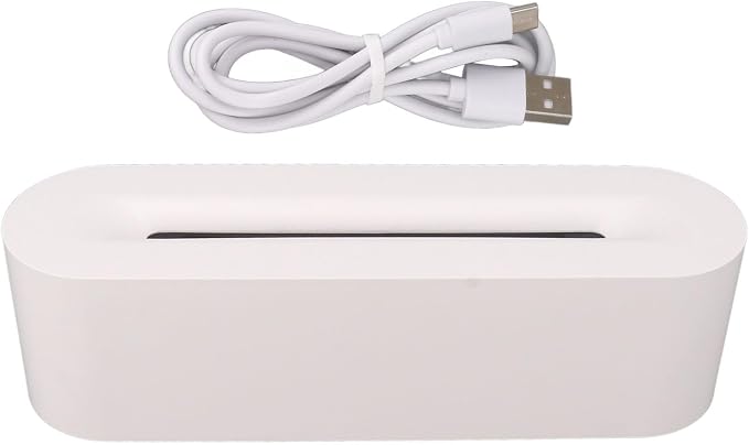 USB Portable Easy Flame Diffuser Humidifier with 7 Colors, Improve Air Quality for Room, Office, Bedroom (White)