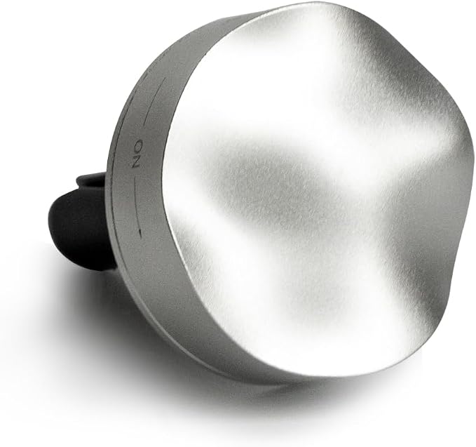 THEDOTS Silver Car Vent Clip Air Freshener, Reusable Car Scent Diffuser, Car Accessories, Frosted Ebony Scent