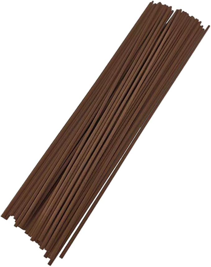 50PCS Brown Fiber Reed Diffuser Sticks 12 Inch Long 3mm Diameter Strong Absorption Refill Replacement Reeds for Diffuser Stick Essential Oil Scented Aroma Fragrance Rod for Home Office Spa