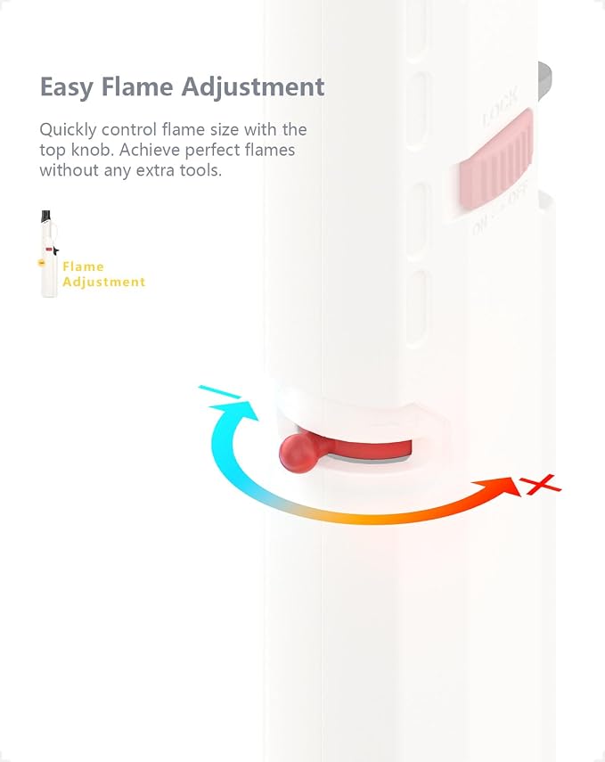 5 Pack Butane Torch Lighter, Refillable Windproof Lighters Bulk Multicolor for Candle, BBQ & Kitchen Torch (No Butane)