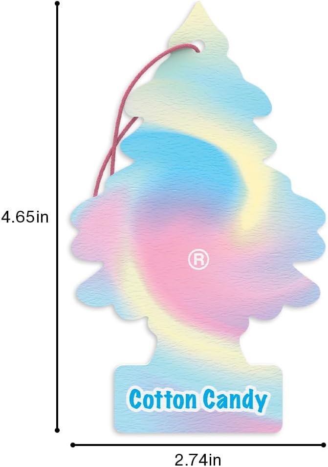 LITTLE TREES Car Air Freshener | Hanging Tree Provides Long Lasting Scent for Auto and Home | 24 Air Fresheners |Cotton Candy