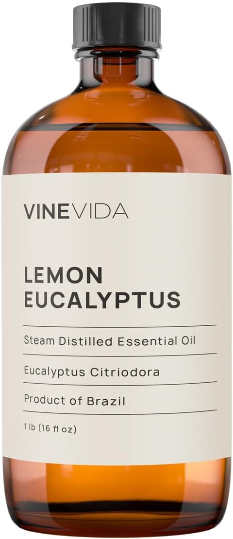 VINEVIDA [16oz] Lemon Eucalyptus Essential Oil - Undiluted Bulk Essential Oil for Soap Making and Candle Making