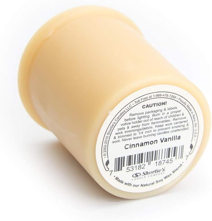Cinnamon Vanilla Soy Votive Candles - Scented with Natural Fragrance Oils - 6 Beige Natural Votive Candle Refills - Bakery & Food Collection