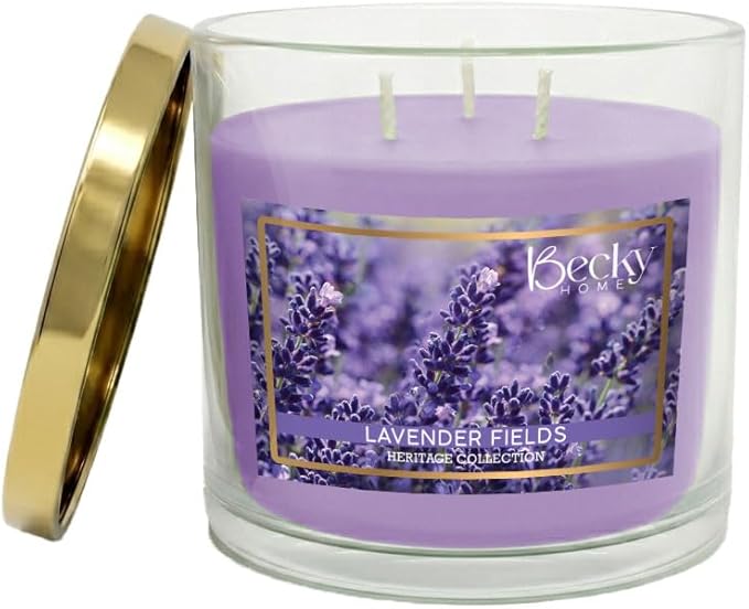 14.5oz Lavender Scented Candles for Home, 60 Hrs Soy Wax Candle for Stress Relief and Meditation House Aromatherapy Candle Gifts for Men and Women