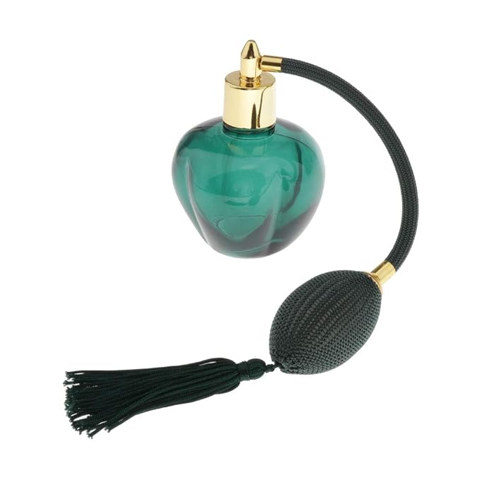 Long Bulb Perfume Bottle 100ml for Refill, green, 10.5x6.5cm