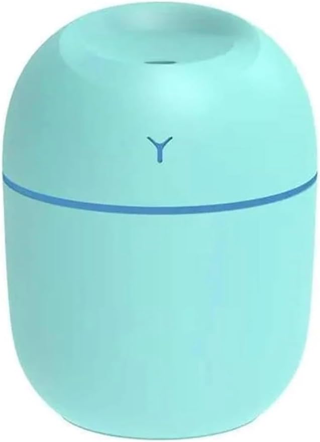 Portable 220ml Mini USB Humidifier with Colorful LED Lights – Ultrasonic Cool Mist Air Diffuser for Home, Office, Car, Bedroom (Green)