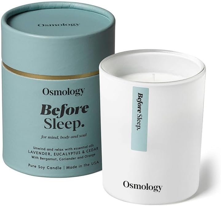 Before Sleep Aromatherapy Candle – Lavender, Eucalyptus & Cedar Scented Candle, Plant-Based Wax, 7 oz, 45 Hour Burn Time, Relaxation & Bedtime Candle