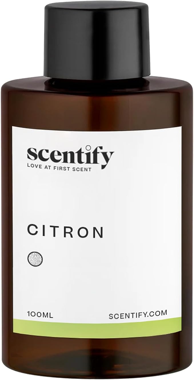 Scentify Citron Aroma Oil Refill Scent for Oil Diffusers - Lemon, Jasmine, Musk, Woods Scents - Luxurious Relaxing Aromatherapy Diffuser Fragrance 100ml, 3.38 oz